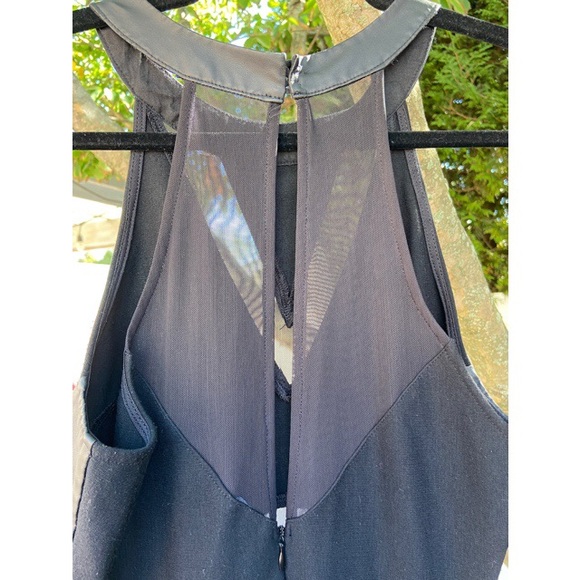 Lush Bodycon Black Dress with Mesh Cutouts - Picture 3 of 7